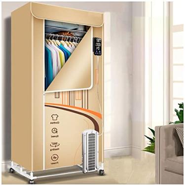 Imagem de Secador de roupas elétrico aquecido de 3 níveis, prateleira de secagem dobrável para aquecer, carga de 40 kg, secadora de roupas domésticas com temporizador ajustável de 360 minutos, guarda-roupa de