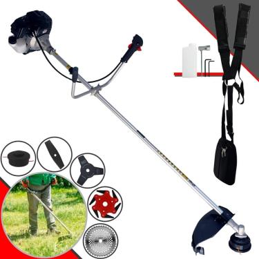 Imagem de Roçadeira Toyama RT43LB-25A À Gasolina 1,7HP 43cc Com Lâmina Facão + Lâmina 3 Pontas + Lâmina 6 Pontas + Lâmina 40 Dentes de Vídea + Carretel de Nylon