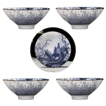 Imagem de Liang baobao Mutton Fat Jade Xícara de chá de porcelana 80 ml Xícara de chá dragão chinês kungfu conjunto de chá (dragão * 4)