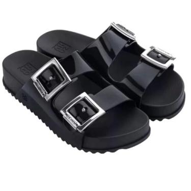 Imagem de Sandália original Zaxy partner feminina papete fivela , Preto, 35