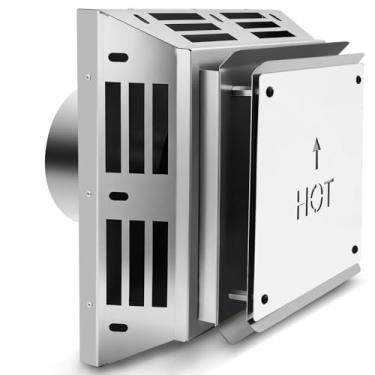 Imagem de Tampa de terminação quadrada horizontal 46DVA-HC, ventilação direta de 10 x 16 cm - para fogões a gás ou lareiras de ventilação direta, construção de trava de torção