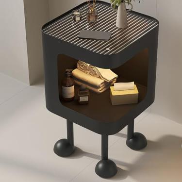 Imagem de Luqeeg Mesa de Cabeceira 30x30x50cm, Mesa de Cabeceira Compacta Moderna e Minimalista, Mesa de Canto Com Compartimento Aberto para Quarto, Sala de Estar, Aluguel, Armazenamento Diário (30cm Preto