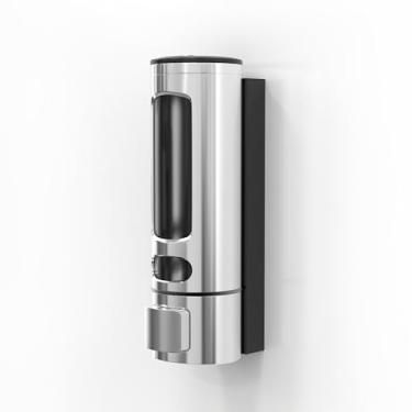 Imagem de Solopen Dispensador de xampu e condicionador 400 ml Dispensador de sabão de banho sem broca montado na parede fácil instalação para banheiro hotel grande capacidade prata