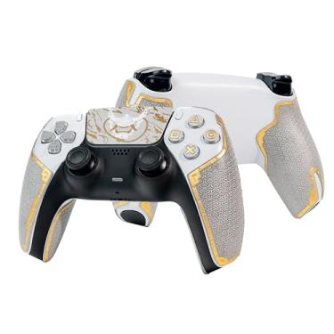 Imagem de Controller Grips for PS5 DualSense, Skin kit,Anti-Skid, Multi-Texture, Sweat Absorption, Pre-Cut Grips Tape, by SHADOW BOOLT (Ash Grey & Gold, Guardian Series 2.0 for DualSense)