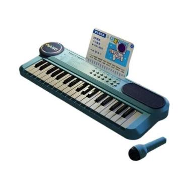 Imagem de Teclado De Piano Elétrico Infantil De 37 Teclas Com Microfone Para Can