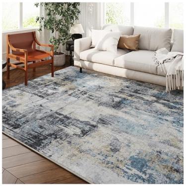 Imagem de SPXMQSS Tapetes laváveis à máquina, resistentes à sujeira, tapetes grandes para quarto, tapete antiderrapante para sofá, mesa de café, para sala de estar, quarto, sala de jantar, escritório, 200 x 300