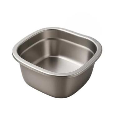 Imagem de Bowl Inox Tigela Profissional Fundo Grosso Bacia Saladeira Tigela 16, 19, 22, 25 cm (Quadrado 18cm)