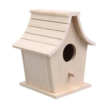 Imagem de Generic Casinha de pássaros, caixa de nidificação, ornamento, presente para amantes de pássaros, estável, decoração de jardim de madeira, abrigo para pátio,