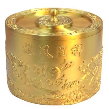 Imagem de YXCQHZM Urna de latão para cães e gatos - Dragão e Fênix anunciando auspiciosidade cinzas de animais pequenos - para armazenamento seguro de cinzas
