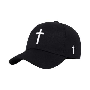 Imagem de Boné Snapback De Algodão Preto Liso Casual Hip Hop Para Homens E Mulhe