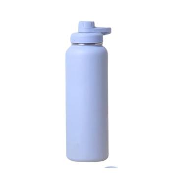 Imagem de Garrafa Squeeze 1 Litro de Aço Inox Térmica com Alça Tampa Rosquear Roxo Claro