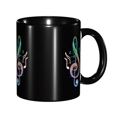 Imagem de Zeraoke Canecas de café criativas com impressão de música colorida, personalizadas, presente para família, tamanho de 325 ml, unissex