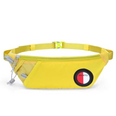 Imagem de INOXTO Pochete Esportiva Fina Para Corrida, Mulheres E Homens, Com Garrafa De Água 300 Ml Caminhada, Ciclismo, Trilha, Bolsa Refletiva Cinto Todos Os Celulares (Amarelo)