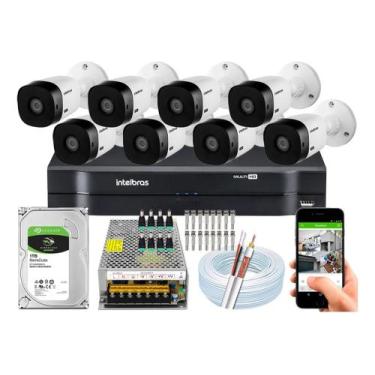 Imagem de Kit 8 Cameras Intelbras Full Hd 20m 1120b 1mp Mhdx