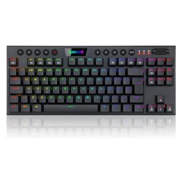Imagem de Teclado Mecânico Gamer Redragon Horus, c/Cabo 1,5m, TKL, RGB, USB 2.0, Switch Marrom, ABNT2, Preto - K622-RGB (PT-BROWN)