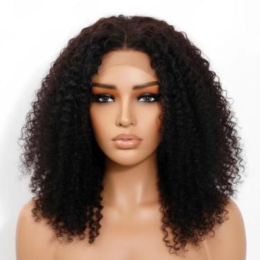 Imagem de Perucas de cabelo humano encaracolado crespo 4c Edge com faixa 13x6 HD perucas de cabelo humano Remy peruca de cabelo humano 16 polegadas 180% densidade pré-cortada pré-cortada linha natural 4C