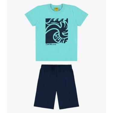 Imagem de Conjunto Camiseta com Bermuda Meia Malha RoviKids Azul Marinho - Rovit