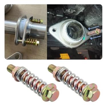 Imagem de 2 peças de parafusos de coletor de escape de carro, kit de parafusos de escape e porcas de aço M10x1,5 mm com molas para junta de escape, parafusos de flange de escape profissionais acessórios de