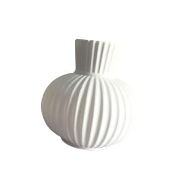 Imagem de Generic Vaso simples para arranjo de flores secas, recipiente floral para prateleira de armário de TV, Ano, White S