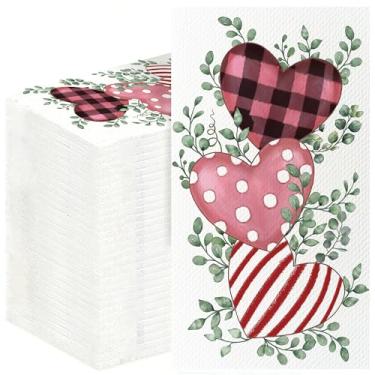 Imagem de Guardanapos de Dia dos Namorados Papel Descartável Decorativo Elegante Dia dos Namorados Jantar Guardanapo de Mão para Casa Cozinha Banheiro Casamento Festa Chá Nupcial Aniversário Decoração de Férias