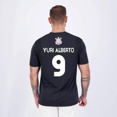 Imagem de Camisa Corinthians Yuri Alberto 9 Fitness Preta-Masculino