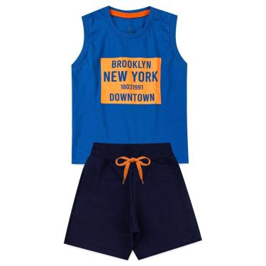 Imagem de Conjunto Infantil Menino Algodão Premium Verão Regata Brooklyn Kangulu-Masculino