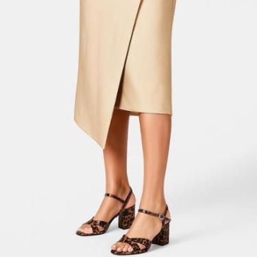 Imagem de Sandália Couro Salto Bloco Verniz Onça-Feminino