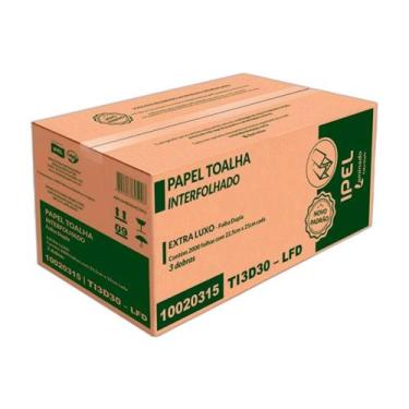 Imagem de Papel toalha interfolhado folha dupla 3 dobras 2000fl - IPEL