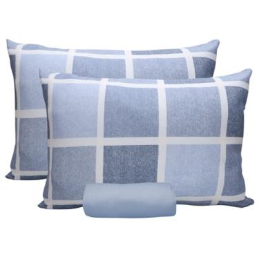 Imagem de Jogo de Lençol Portallar Doce Vida Fronha 100% Algodão King Paraty/Azul Mar