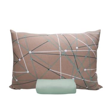 Imagem de Jogo de Lençol Portallar Doce Vida Fronha 100% Algodão Solteiro Ouro Preto/Verde Topaz