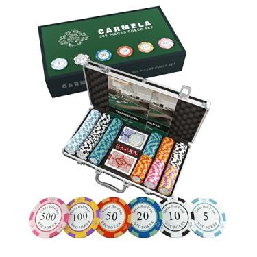 Imagem de Bullets Playing Cards, Maletin Poker Set profissional. Estojo com cartas e fichas Poker. 300 Poker Chips numeradas e baralho de cartas de plástico impermeáveis. Inclui instruções do jogo de poker