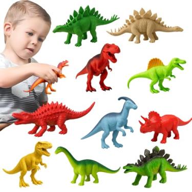 Imagem de Kit Dinossauros Infantil 10 Peças Animais De Plástico Brinquedo Educativo Criativo Para Crianças Menino Menina