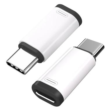 Imagem de Adaptador L para USB C tipo C, pacote com 2, carregamento rápido de 27 W, sincronização de dados, adaptador de cabo fêmea L para USB tipo C para iPhone/iPad/para Airpods, com loop antiperda, não para