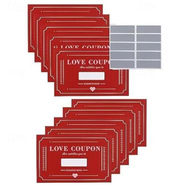 Imagem de Cartões de raspar com cupons Red Love - 20 peças de vouchers românticos para casais, marido, esposa, namorado ou namorada |para Dia dos Namorados, aniversário, aniversário
