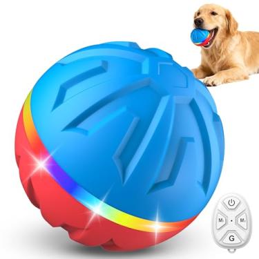 Imagem de Casfuy Brinquedo para cães com bola interativa de 2 velocidades ativada por movimento durável com controle remoto e luz LED, azul