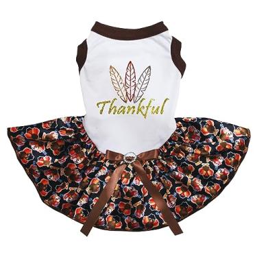 Imagem de Petitebella Vestido para cachorrinho Feathers Thankful (branco/perus bebê, pequeno)