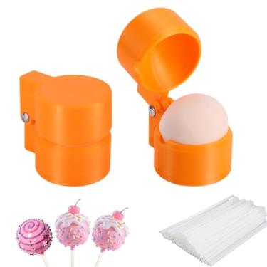 Imagem de 2un Moldes Redondos para Cake Pop com 100un Palitos, Cortador Circular Cake Pop e Empurrador Formas 3D Impressas Confeitaria Caseira Sobremesas Casamento Festas Aniversário Acessórios DIY