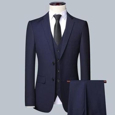 Imagem de Terno Formal Masculino De 3 Peças Blazer Colete Calças Para Casamento 