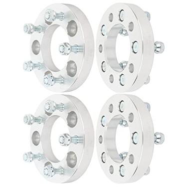 Imagem de ECCPP Conjunto de 4 espaçadores de roda de 2,5 cm 5 x 4,75 5 x 120,65 kit adaptador espaçador de roda com furo de cubo M 12x1,5 87,1 mm para Blazer Camaro Corvette Firebird Jimmy XLR 5 Lug Prata