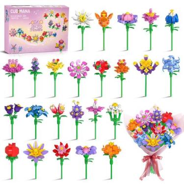 Imagem de Brinquedo Building Block CUBIMANA 789 peças de buquê de flores de 6 an