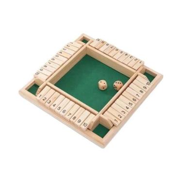 Imagem de Jogo De Tabuleiro Clássico Shut-The-Box De Madeira, Versão De Mesa Com