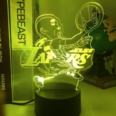Imagem de Luz noturna LED 3D Lakers James Color Changing para crianças - yiweisa
