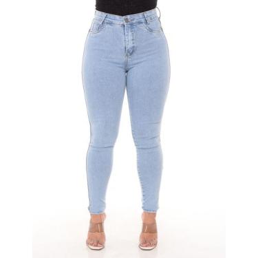 Imagem de Calça jeans clara feminina delave com levanta bumbum destroyed - Ss Je