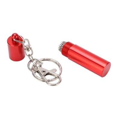 Imagem de Chiffonade Ferramenta de ponta de taco com chaveiro – Ferramenta de reparo de moagem de taco de sinuca para sinuca (vermelho)