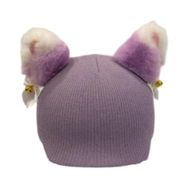 Imagem de oshhni Capa protetora de tricô para capacete de esqui, acessório criativo, fofo e macio para snowboard, esqui e skate, Roxo