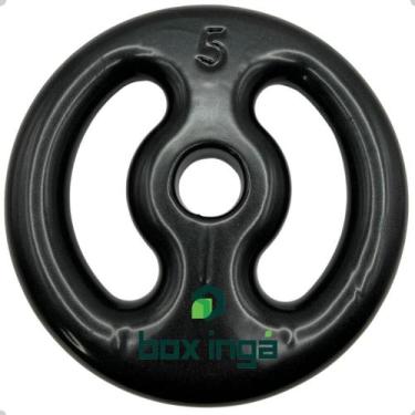 Imagem de Anilha Emborrachada 5 Kg - Preta - BOX INGÁ