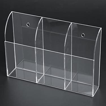 Imagem de Generic Caixa Acrílica de Montagem Em Parede Com Controle Remoto, Com Bordas Polidas, para Tv, Dvd, Ar Condicionado, Celular, Solução de Armazenamento Com Economia de Espaço (3 compartimentos 600ml)