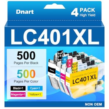 Imagem de LC401XL Cartuchos de tinta para impressora Brother LC401 compatível com cartuchos de tinta LC401 XL LC 401 para MFC-J1010DW MFC-J1170DW MFC-J1012DW MFC-J1800DW MFC J1010DW (pacote com 4 unidades