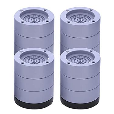 Imagem de 4 Pacote de Almofadas Vibração para Máquina Lavar Roupa Pés com Cancelamento Ruído e Choque Ajustáveis em Altura Secadora Geladeira Móveis Eletrodomés