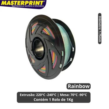 Imagem de Filamento 3D - PETG Rainbow - Rolo 1KG (1.75mm)